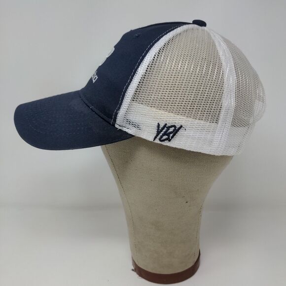 You Betcha Mens Snapback Mesh Back Hat Blue White Adjustable Embroidered Logo - Picture 6 of 12